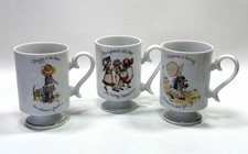 Set of 3 - Holly Hobbie Pedestal Coffee Mugs Tea Cups