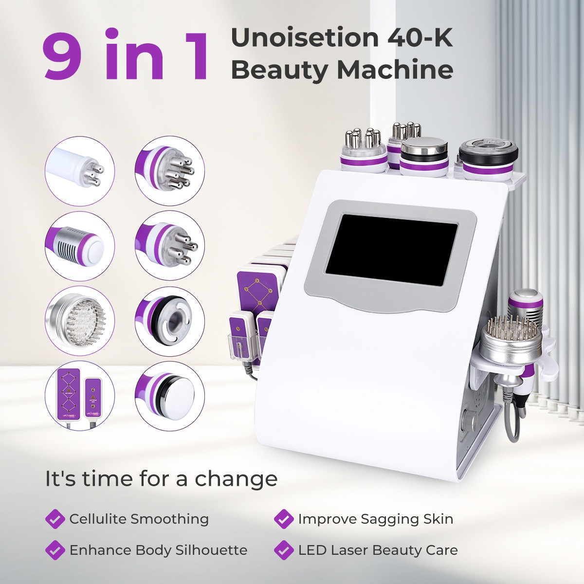 myChway 9 In 1 Cavitation 2.0 40K Vacuum Body Sculpting RF Slim Salon Machine