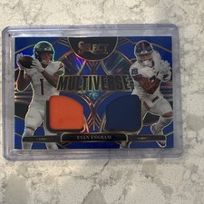 2025 Panini Select Blue Multiverse Evan Engram Prizm Memorabilia Broncos Giants