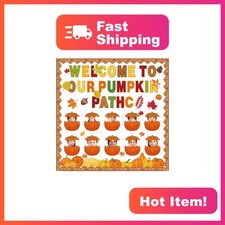 Fall Bulletin Board Decorations, 82 Pcs, Autumn Pumpkin Maple Leaf