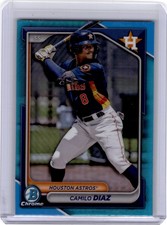 2024 Bowman Draft #BDC-176 Camilo Diaz Chrome Sky Blue Refractor