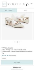 Kailee P White Flat Bride Shoes, Size 9