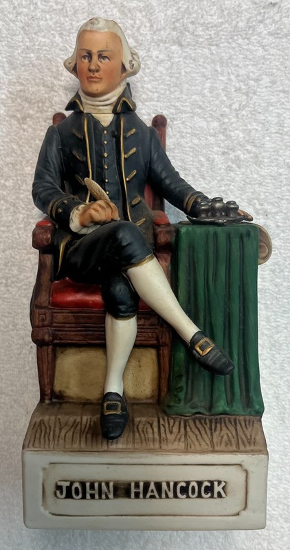 Vintage 1975 McCormick John Hancock Bourbon Whiskey Decanter Bottle Empty