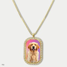 New Cute Golden Retriever Dog Fashion Pendant Necklace Chain Image Dog Tag Chain
