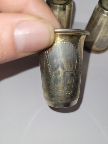 Set Of 3 Kiddush Cups Sterling Silver 84 Antique - Picture 8 of 14