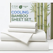 Bamboo Sheets Queen Size - Cooling Sheets for Queen - 100 Bamboo Derived Fro...