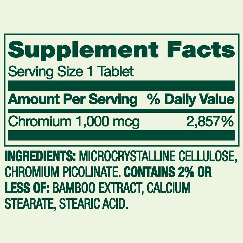 Tabletas de apoyo para el metabolismo Spring Valley Chromium 1000 mcg, paquete de 3 unidades Foto 3 de 4