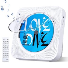 MICOCIOUS CD Player with Speakers Bluetooth Desktop Players for Home White