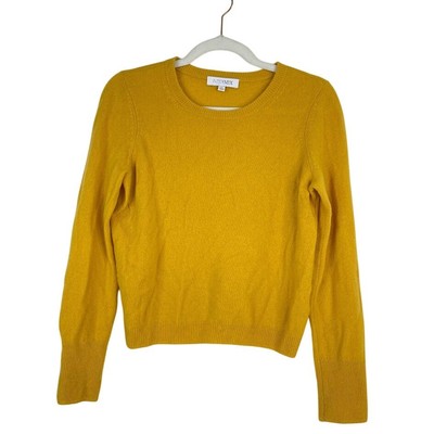 INTERMIX Womens Cashmere Crew Neck Sweater Long Sleeve Colorful Yellow Size M