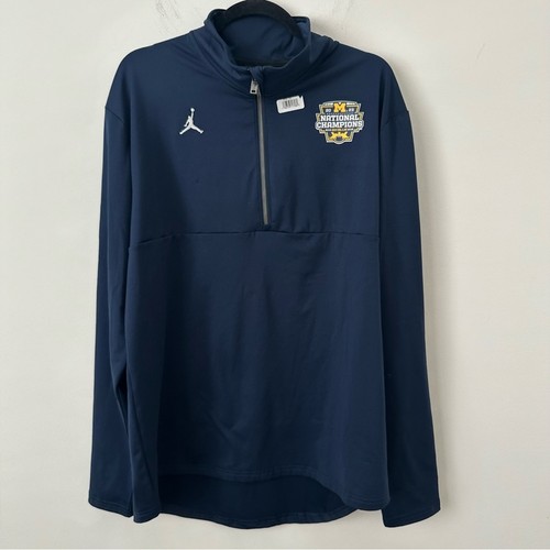 Jordan Blue Athletic Quarter Zip University of Michigan National Champs Large - Bild 4 von 5