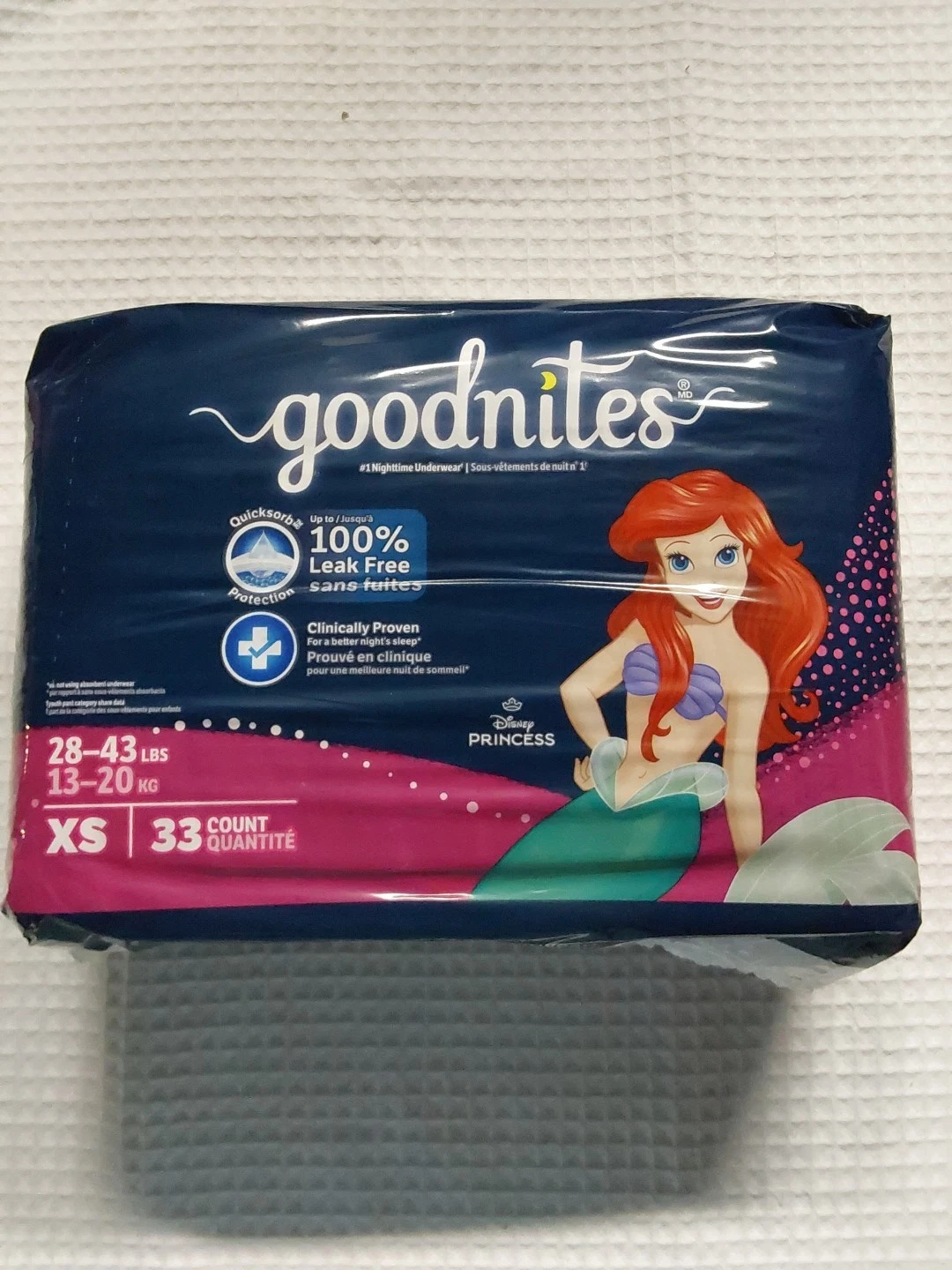 Goodnites Nighttime Underwear Size XS 28-43 Lbs 33ct 3-packs
