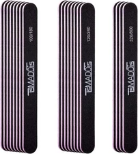 TsMADDTs Nails File 20 PCS Double Sided Emery 20 Piece Assortment, Black 