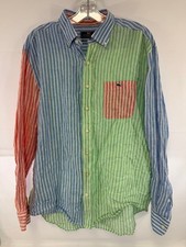 Vineyard Vines Classic Fit Tucker Shirt 100 Linen Multicolor Striped Mens L