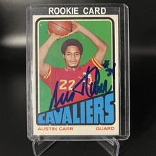 1972-73 TOPPS AUSTIN CARR ROOKIE AUTOGRAPH IN PERSON #90 CLEVELAND CAVALIERS VTG