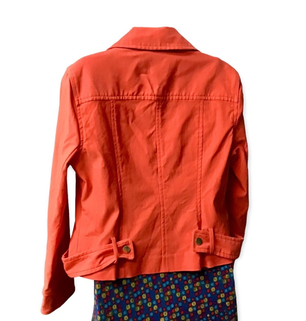 Ruby Rd Orange Rayon Stretch Collared Zip Front M… - image 6