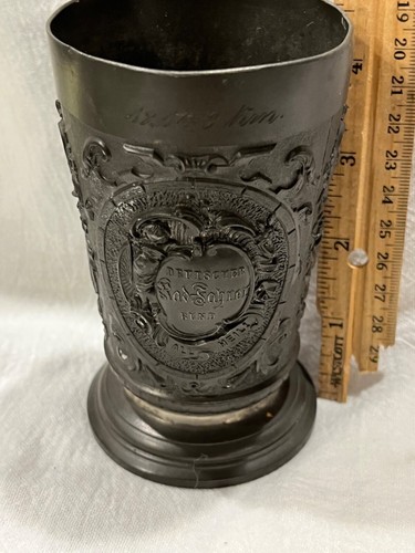 1901 German Bicycle Race Cycling Club pewter trophy cup 1215 km 4.5” - Picture 2 of 6