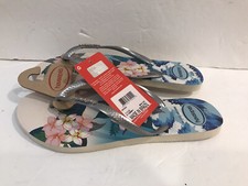 Havaianas Slim Tropical Sunset Flip Flops Women's Size 11/12 Beige