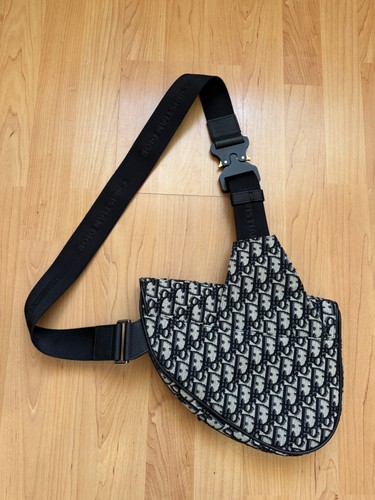 !RARE! Bag Christian Dior Monogram Trotter Canvas Oblique Saddle Shoulder Body - Picture 3 of 17