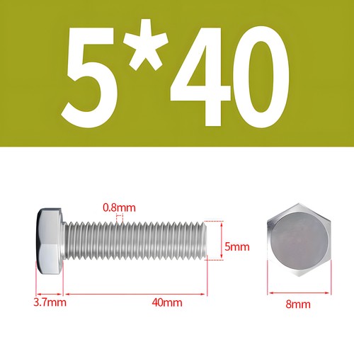 M2 - M12 Hex Head Bolts / Screws A2 304 Stainless Steel DIN 933 Tap 18-8 - Picture 51 of 100