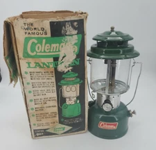 Coleman Sunshine of the Night 220F Green Double Mantle Lantern 1966 w/Orig Box