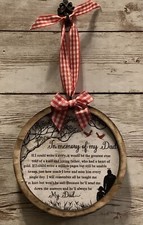 New Handmade Dad Memorial Cardinal Poem Ornament 4  Round