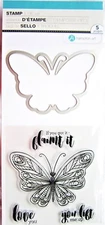 Lift Me Up Butterfly Clear Acrylic Stamp & Die Set by Hampton Art SC0770 NEW!