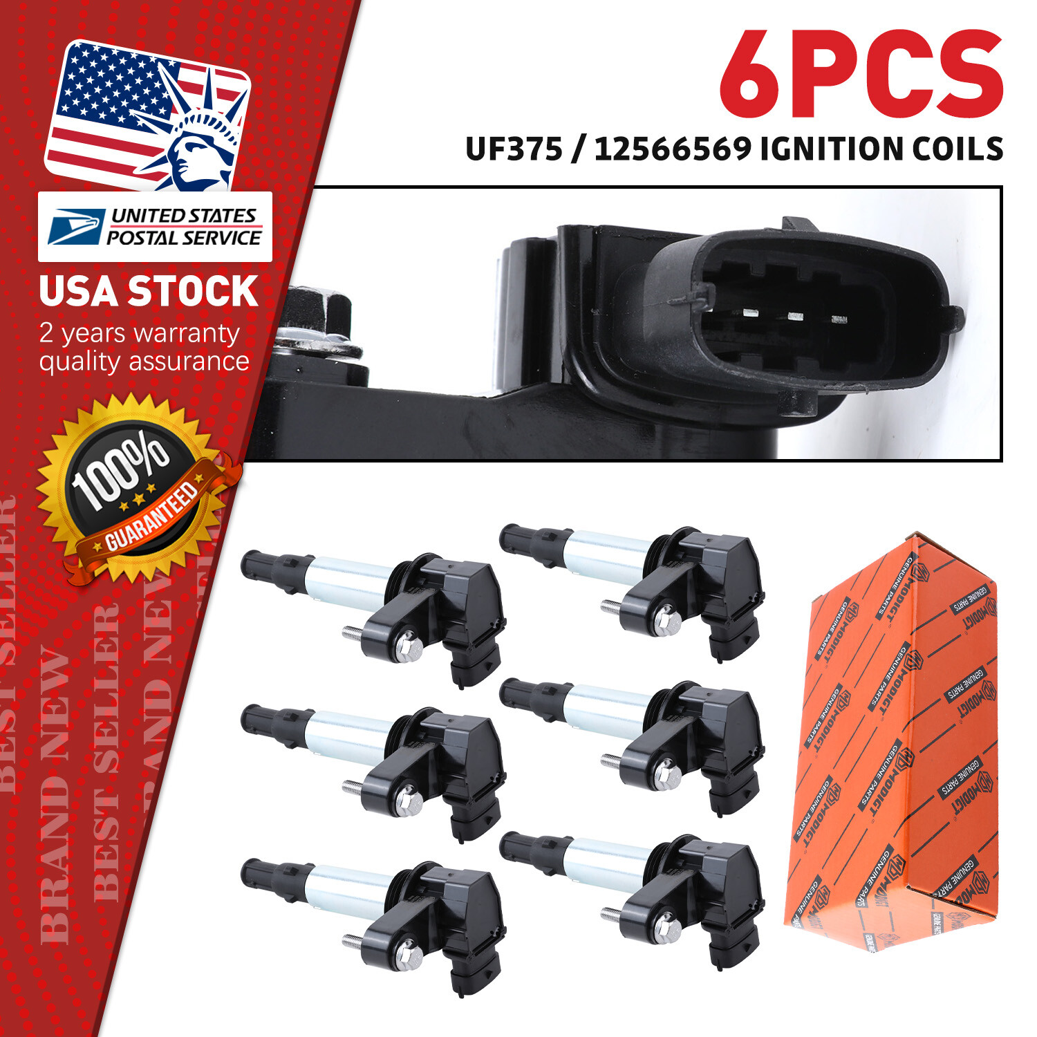 6X High Performance Ignition Coils For Cadillac SRX CTS STS GMC Acadia UF375