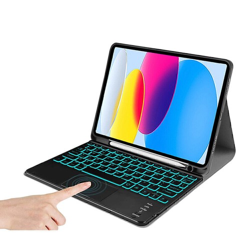 For iPad 10th/9/8/7 Gen Air 6 5 4 3 Pro 11 Backlit Touchpad Keyboard Case Mouse - Picture 35 of 58