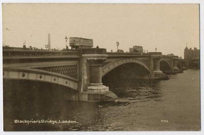 London Blackfriars Bridge Vintage Echt Foto Postkarte G18