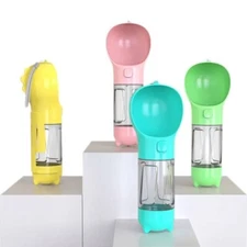 3 in1 Portable Pet Water Bottle With Poop Bag Dispenser, Shovel Clip & Lanyard