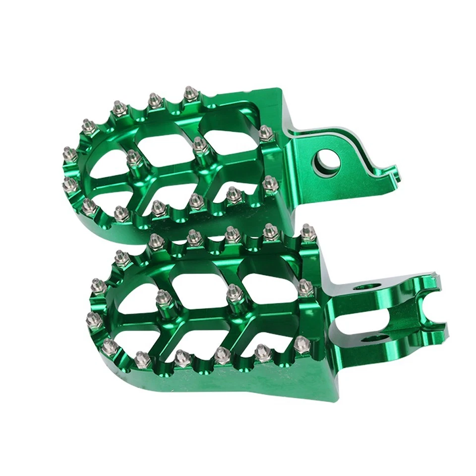 Green Foot Pegs Foot Pedals For Kawasaki KX250 250F 250X KX450 450X 450F KLX450R - Image 2 of 3