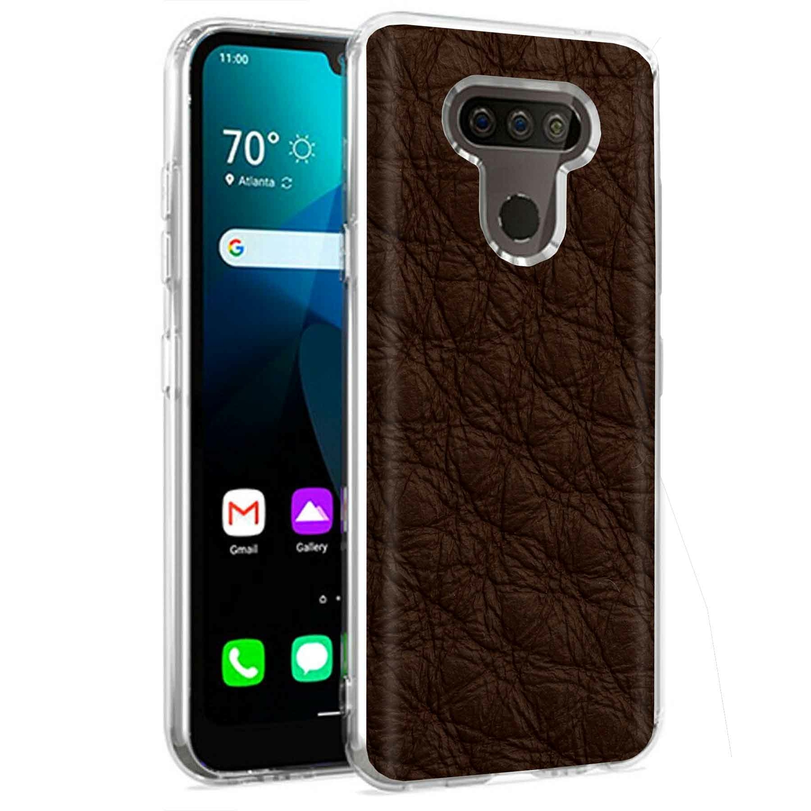 Phone Case for LG Harmony 4,Xpression Plus 3,K40S, Brown Cow Hide Print