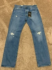 Levi's Premium 501 '93 Straight Jeans WStretch Distressed 36X34 RT$108 0187 C16