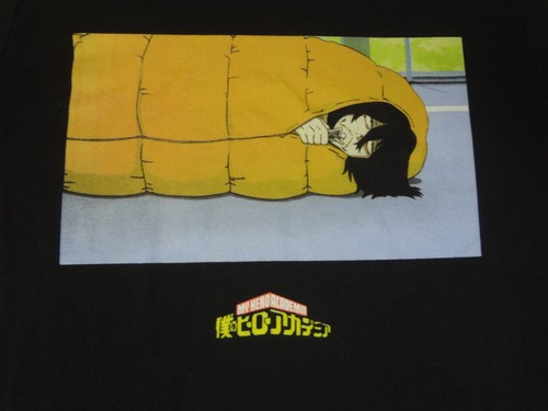 MY HERO ACADEMIA Aizawa Sensei en sac de couchage NOIR T-SHIRT MOYEN J50 - Photo 1 sur 3