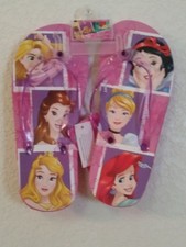 New Disney Princess Flip Flops Girls M 2-3