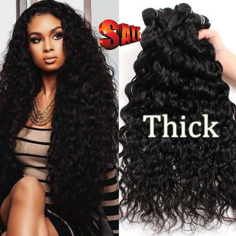 Thick 3BUNDLES=300G Water Wave Brazilian Virgin Human Hair Weave Extensions Weft Deficyt super cena specjalna, wyprzedaż