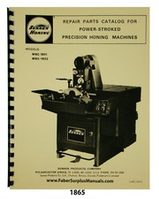 Sunnen Precision Honing Machine MBC-1801, MBC-1802  Parts List Manual #1865