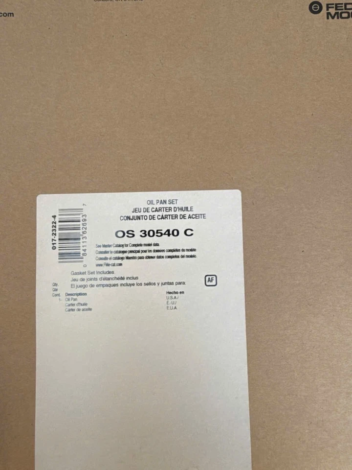 Junta de cárter de aceite del motor Fel-pro OS30540C 1985-95 Chevy Pontiac Suzuki Geo 1,0 L I3 Foto 2 de 2
