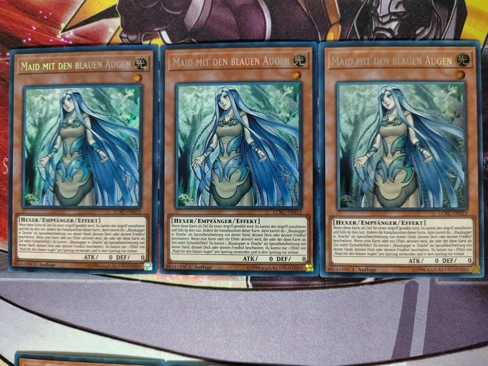 3x MAID & 3x PRIESTERIN MIT DEN BLAUEN AUGEN - LCKC-DE012 Secret Rare / 1. NM Ps - Bild 2 von 4