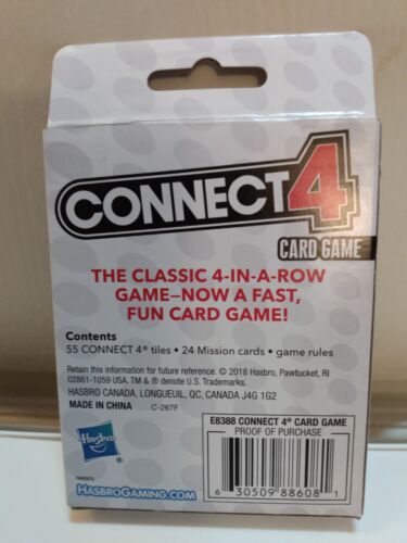 Connect Four 4 Card Game 2018 Hasbro Gaming New In Box Complete w/Sealed Cards - Picture 2 of 2