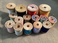 Vintage wooden thread spool Lot - Belding Corticelli, Coats  Clarks,  Meyer