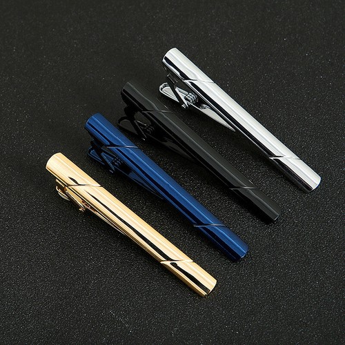 4 PCS Men Solid Metal Tie Clip Necktie Wedding Party Bar Pin Clasp With Box - Picture 7 of 7