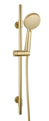 WENKO Brauseset Young Line Duschkopf Brausestange Brauseschlau Gold Edelstahl