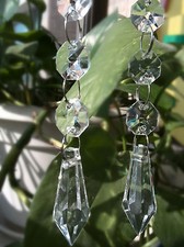 60pcs Clear Acrylic Crystal Ice Drop Beads Wedding Party Decor Hanging Garland