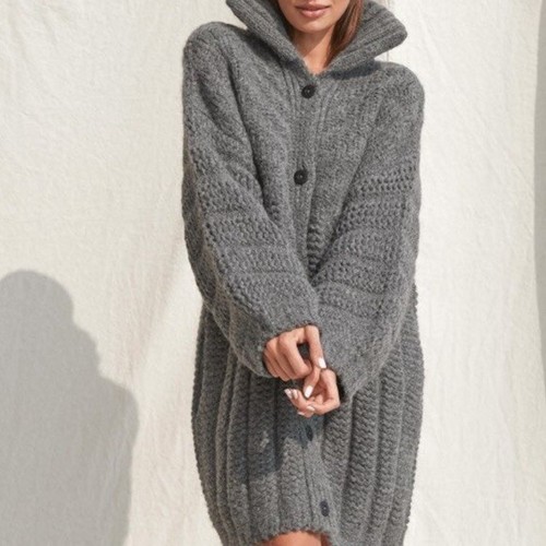 $398 Lunya Alpaca Wool Chunky Knit Car 
