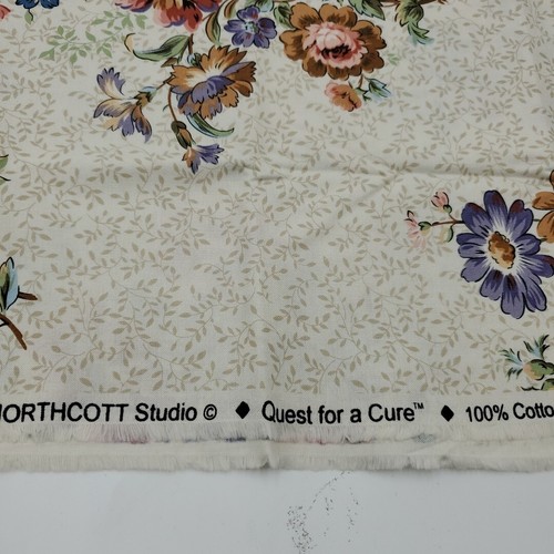 Northcott Kensington Garden Cotton Fabric 29" Quest for A Cure - Picture 4 of 5