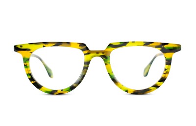 Theo - Mille + 85 - Green Yellow Ecail Glasses With Case Theo - Mille + 85 - Green Yellow Ecail Glasses With Case
