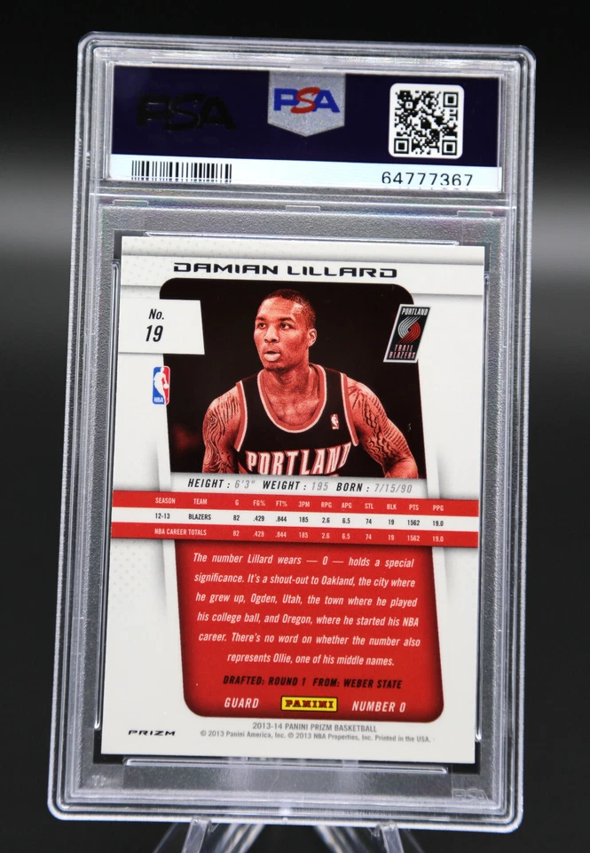 2013 Prizm DAMIAN LILLARD #19 Silver Prizms PSA 10 Bucks 🦌 Pop 16 🏀 🔥 💎 - Image 2 of 2