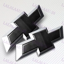 For 16-19 Chevy Silverado 1500 Front & Tailgate Bowtie Emblem 100% Carbon Fiber