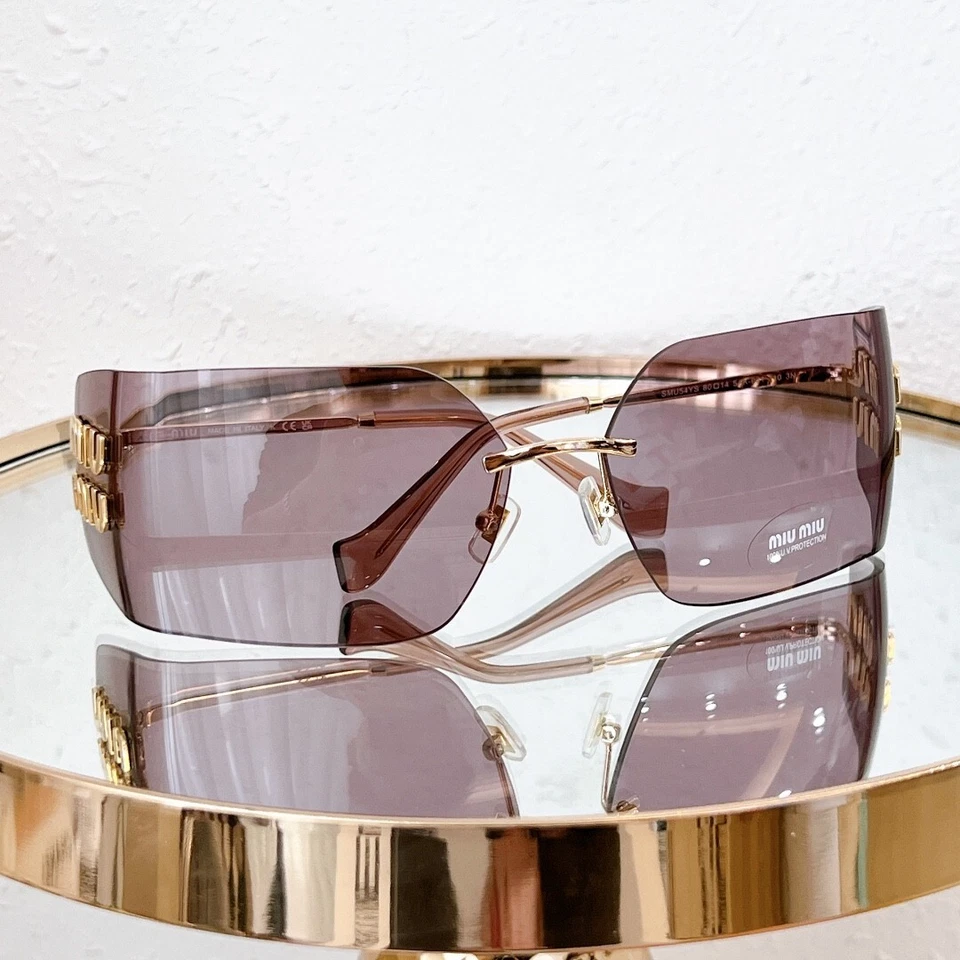 New Women Sunglasses MU 54YS Gold Purple Wrap Super Cool Sunglasses For Women - Image 3 of 4